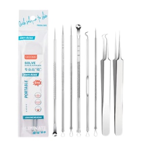 Blackhead Removal Kit Pimple Extractor Set Tweezers Facial Cleansing Beauty Tool 1 Set