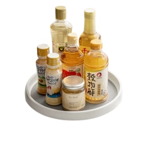 【中国直邮】 川岛屋 厨房旋转调料架置物架托盘调味料瓶罐收纳转盘用品各种神器 25cm小号置物架