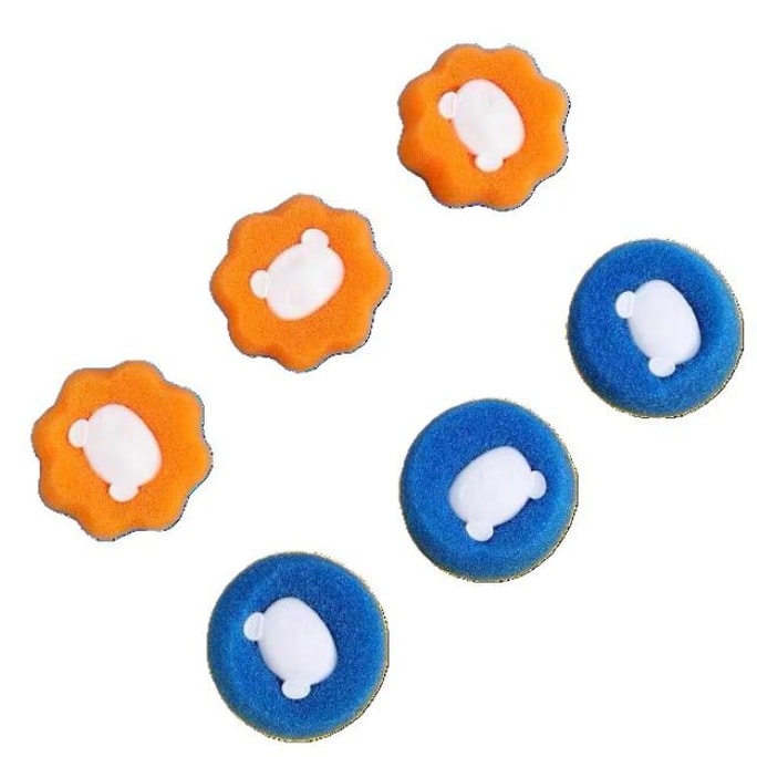 Hair Adhesion Cleaning Ball 3 orange + 3 blue