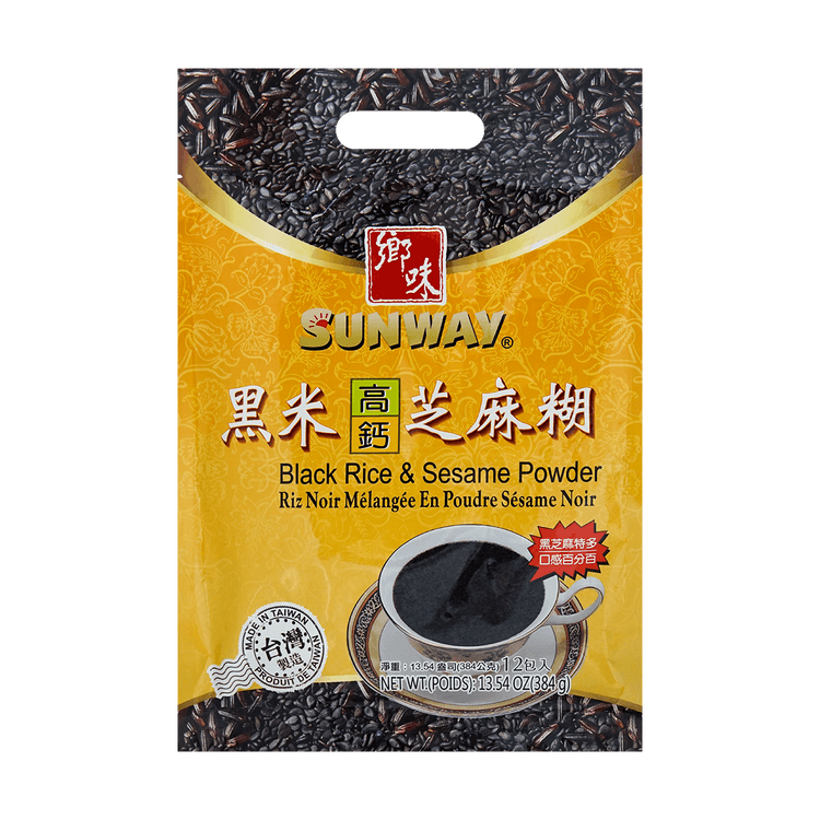 台湾乡味黑米高钙芝麻糊12包入 亚米