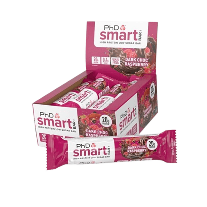 Protein Bar Smart Choice Whey Energy High Protein Bar Dark Chocolate Raspberry Flavor 64g*12 PCS/box