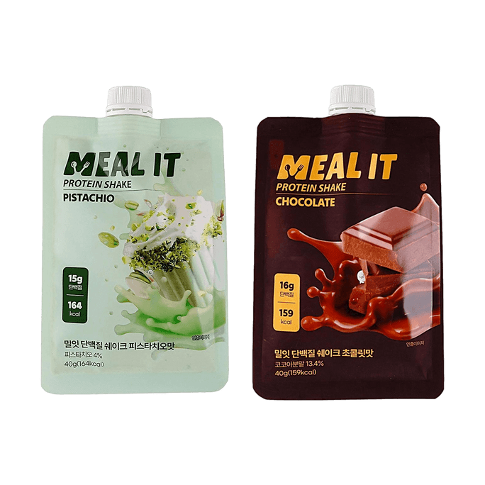 고단백 식사 대용 쉐이크 초콜릿 & 피스타치오 맛 76g 2개입