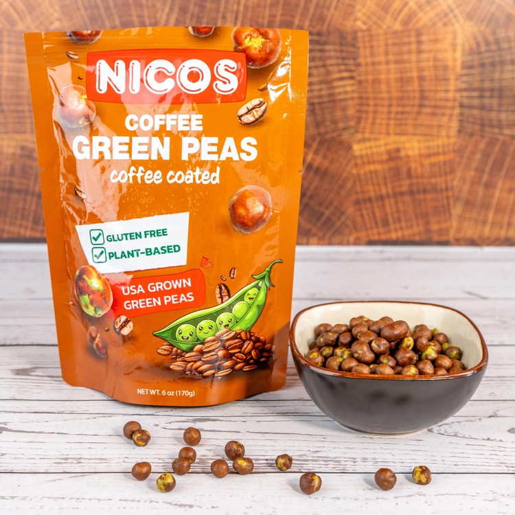 NICOS Green Peas Coffee Flavor,6 oz [Us Grown][Gluten Free Plant