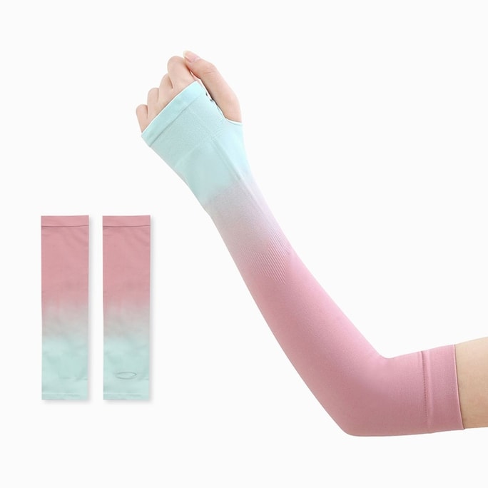 Summer Sunscreen Ice Sleeve For Men And Women To Prevent Ultraviolet Ice Silk Ice Sleeve Red Green Gradient 1