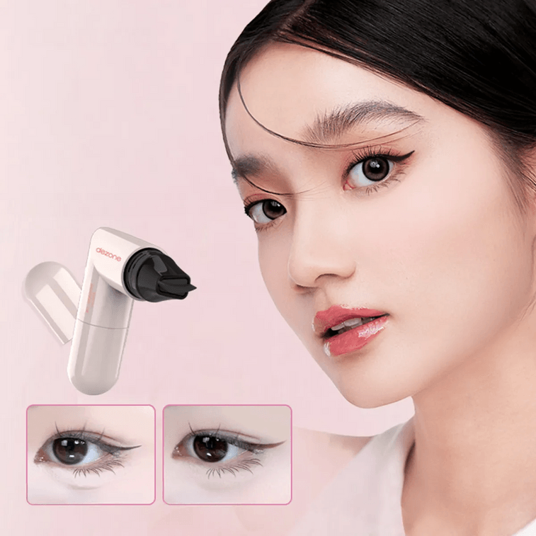 黛莊DEZONE 一體式眼線印章 無需沾墨 一印成型 持久手殘黨懶人對稱眼線筆 #YW01 自然黑狐系款 濃淡妝百搭 3