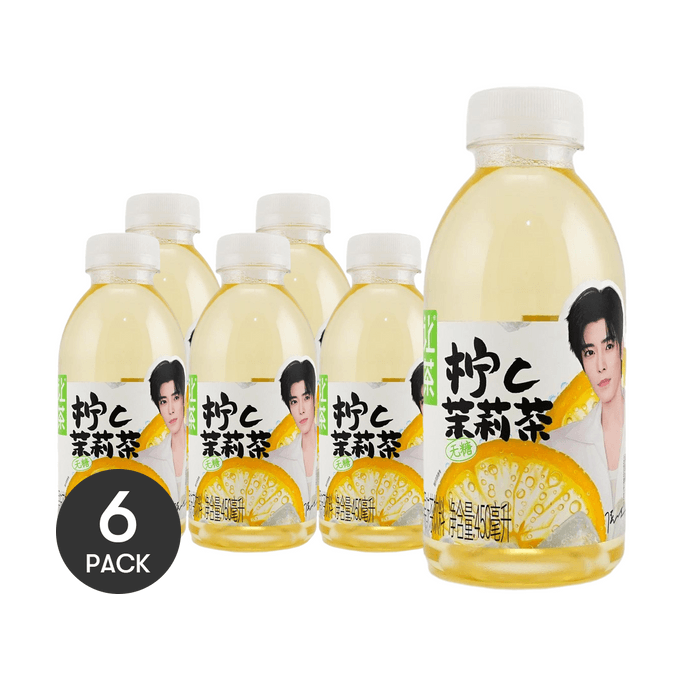 让茶 柠C茉莉茶饮料 无糖果茶 450ml *6【6份超值装】【侯明昊同款】【零糖低卡】【清新花香】【维C满满】