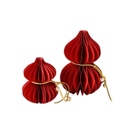 New Year's Red New Chinese Style Decorative Folding Paper Gourd Sculpture Little Trumpet Red Gourd Combo F 1 group