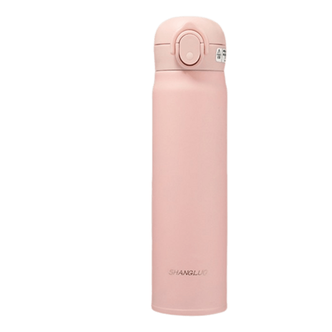 Stainless steel insulated cup men's and women's portable business bounce cover car cup pink 500ml