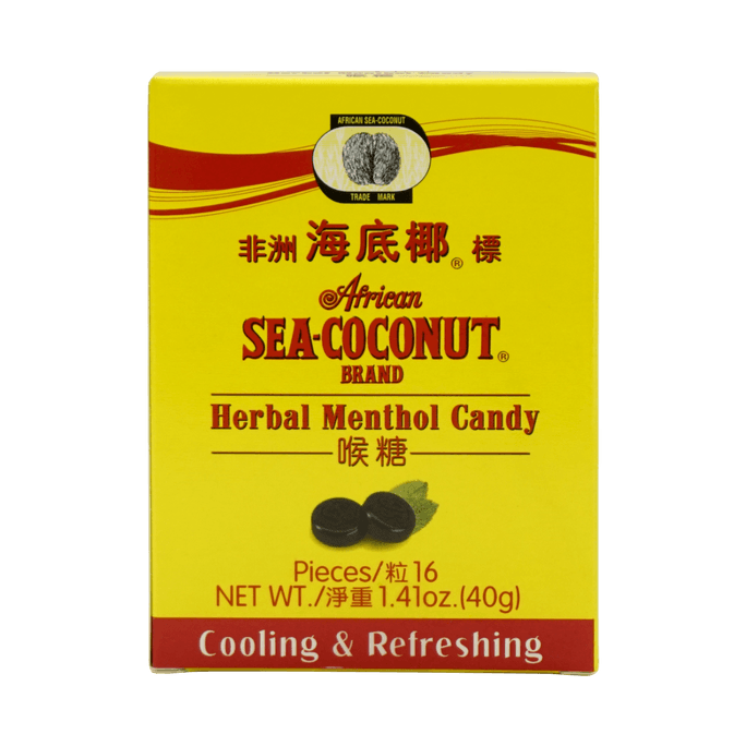 African Sea Coconut Herbal Menthol Cough Throat Soothing Candy 40g