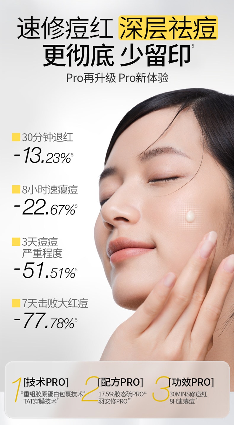 【中国直邮】 羽素 【陈梦同款】祛痘大灯泡 Ⅲ快速去痘 修护舒缓 痘肌精华液 【精准祛痘 痘肌天菜精华】15ml*1瓶