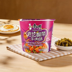 康师傅 方便面 老坛酸菜牛肉味 桶装 122g