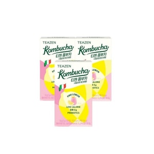 【韩国直邮】 韩国 Teazen 康普茶低卡0糖发酵饮品 粉色柠檬味 10条3盒