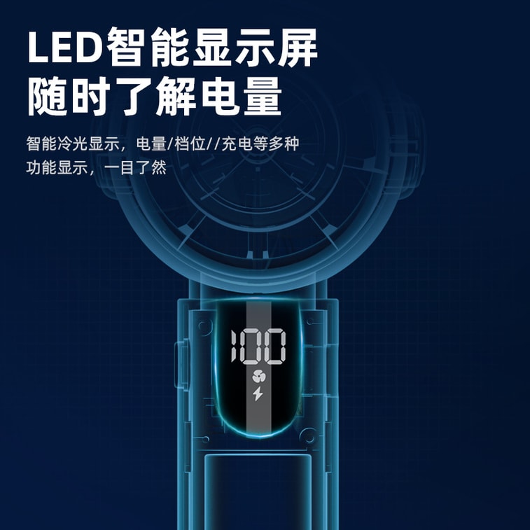 【中国直邮】TIMESWOOD 高速涡轮手持风扇 白色 迷你便携式 可充电小风扇 5