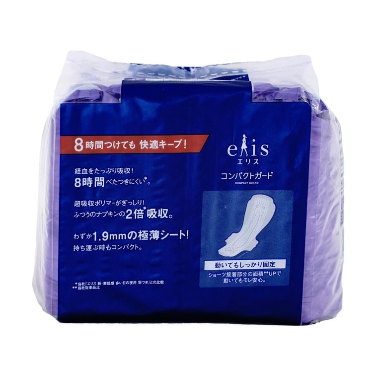 日本ELIS怡麗 便攜式超薄瞬吸型衛生棉 夜用型 有護翼 360mm 12枚入 4