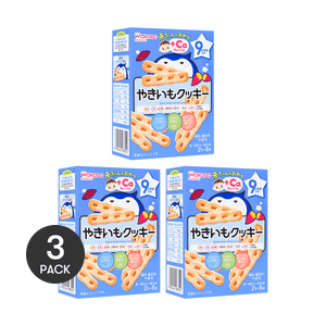 【Value Pack】Japan Baby Toddler Food Calcium Teether Cracker Cookies, Sweet Potato, 9mo+ *3
