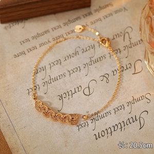 【中国直送】HSPM 新作 絶妙な高級ニッチデザイン 古代五帝コインブレスレット（1個、クラッシュアイススタイル）F