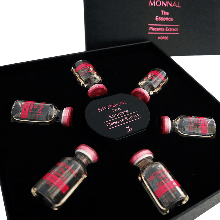 MONNAL 고농축 말 태반 에센스 70% 농축 딥 안티에이징 화이트닝 퍼밍 & 리프팅 민감성 피부용 6ml×6병 3