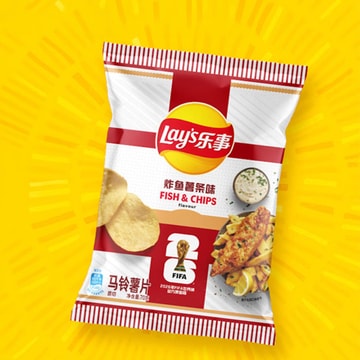 大陆版LAY'S乐事x2026FIFA世界杯限定联名 英格兰炸鱼薯条味薯片 70g【观赛夜宵必备零食】