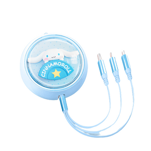 Space capsule retractable charging one drag three fast charging data cable Yugui dog