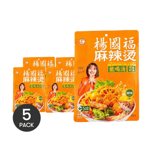 杨国福 纯素麻辣烫加面款 速食宵夜 麻辣汤底 335g*5【5包装】【麻辣过瘾】【新老包装随机发货】