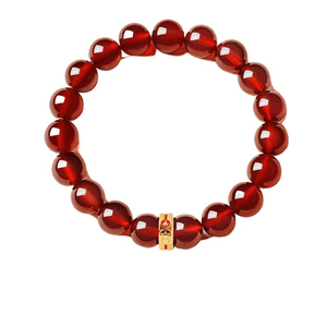 【中国直送】故宮博物院文化創作商品 - 新入荷：ガーネットブレスレット、滑らかで繊細、透明クリスタル、縁起と繁栄、ゴールド、10mm