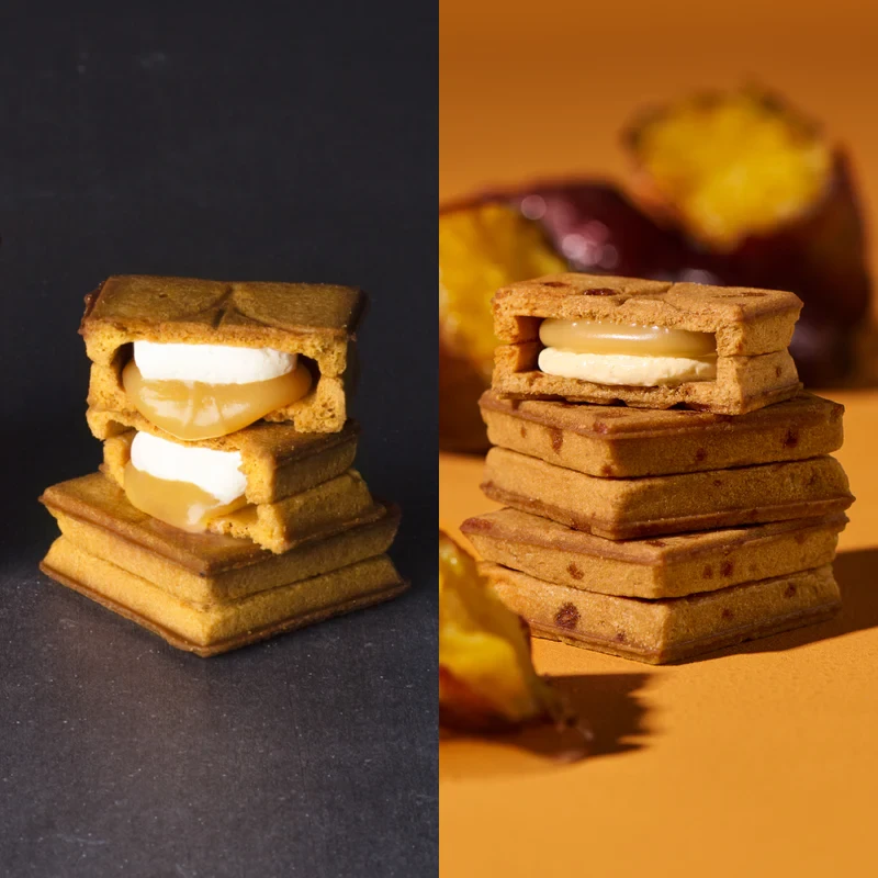 【日本直邮】 日本 press butter sand 超人气网红饼干 两种口味黄油夹心饼干组合装 原味x蜜芋黄油 2盒装