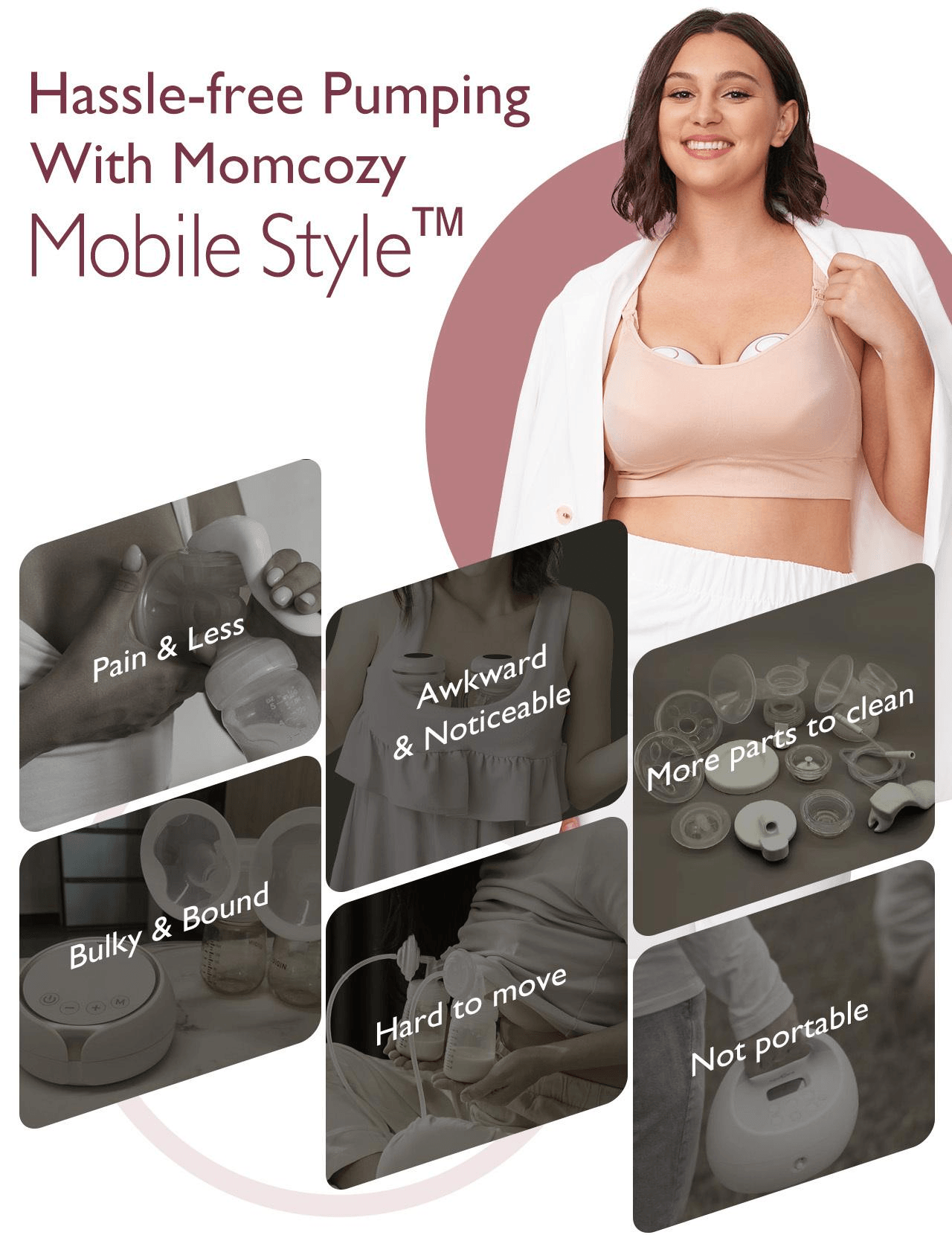 Momcozy ウェアラブル搾乳器 M6 - 新発売（あんこ色）2個パック - Yami