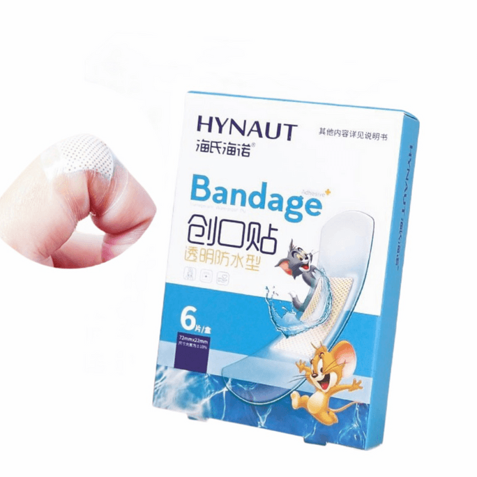 Hynaut Bandages 6 Pcs Transparant Waterproof Adhesive