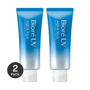 Biore UV Aqua Rich Watery Essence,Blue Bottle Sunscreen SPF50+ PA++++ 70g *2【Value Pack】