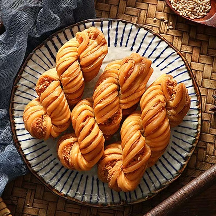 百草尾金素ツイスト生地スティック 120g*1袋 伝統的なペストリーツイスト生地スティック、おいしいスナック 4