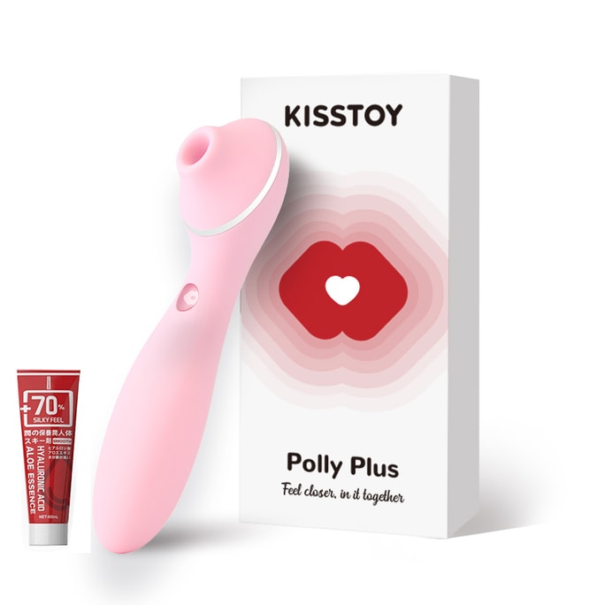 【Kisstoy润滑油赠1瓶】KISSTOY Polly Plus新版网红款女用震动棒震动吮吸双头 成人用品粉色