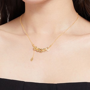 【中国直送】HSPM 新作 絶妙な高級ニッチデザイン 古代五帝コインネックレス クラッシュアイススタイル (1個)