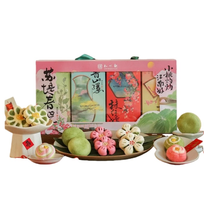 【中国直邮】 知味观 江南好礼苏堤春晓礼盒 410g 桃花龙井酥杭州特产 传统中式糕点伴手礼送礼