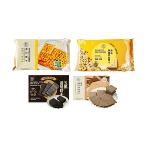 盒马 健康粗粮饼干组合 奇亚籽三色藜麦苏打饼干+海盐黑麦苏打饼干+五黑薄脆饼干+低GI高纤薄脆饼干 916g【4种口味4件组合装】【含膳食纤维】