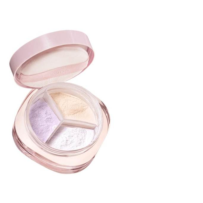 Meikang Pink And Dai Tri Color Loose Powder Setting Powder,Darkening Yellow Skin, Skin Color 7g* 1 Box