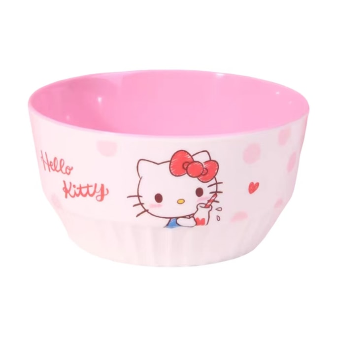 Hellokitty 400ml甜心凯蒂猫密胺材质餐具双色饭碗1个