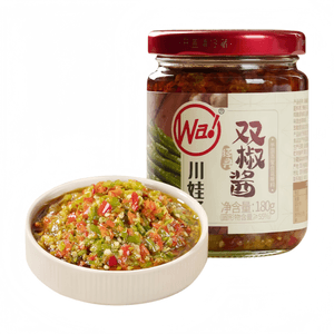 【中国直送】チュアンワジ ダブルペッパーソース、新鮮な唐辛子入り、ご飯に最適、四川風、激辛、180g×1本