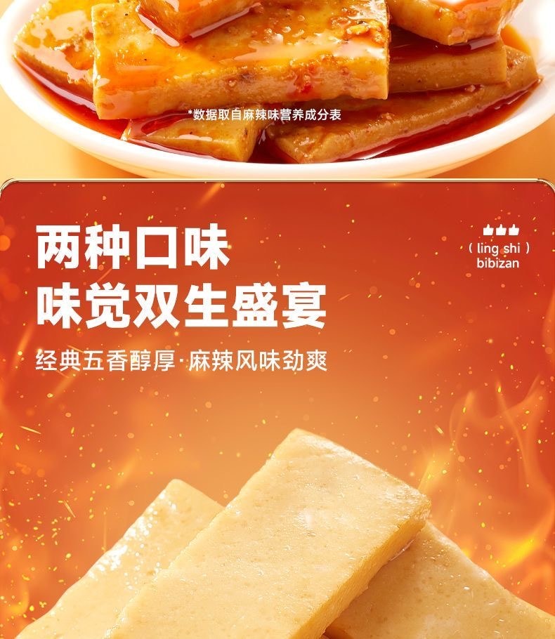  比比贊 嫩豆乾五香麻辣休閒食品豆腐乾辣味解饞零食小包裝散裝15小包
