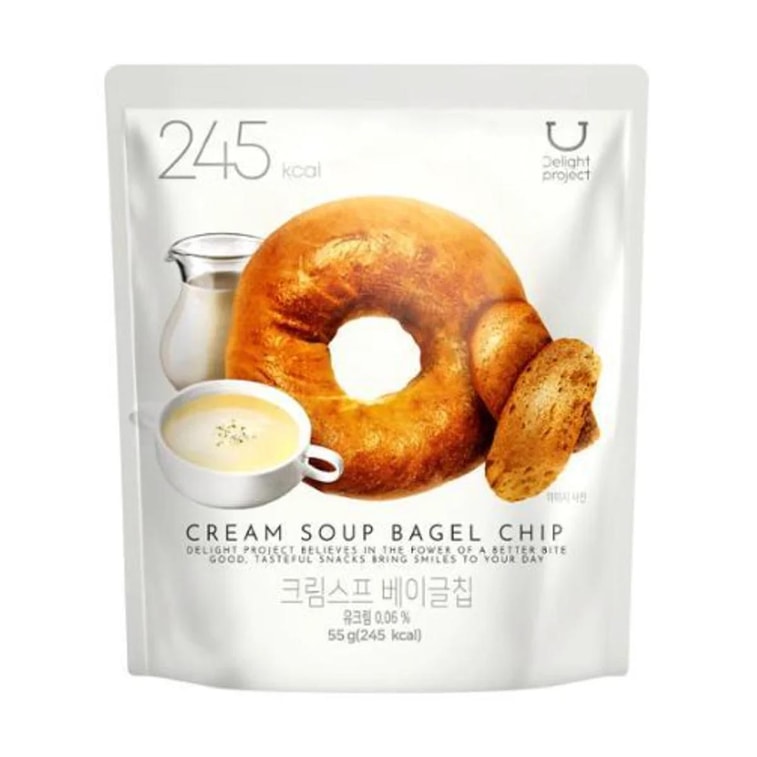 【線上獨家】韓國DELIGHT PROJECT 奶油濃湯貝果片 55g【Olive Young貝果片】【低卡健康小點心】 4