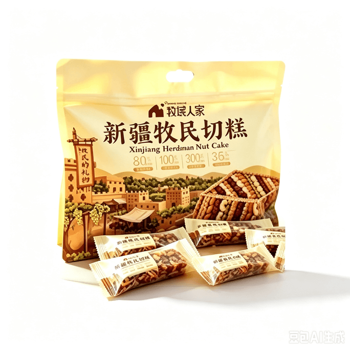 牧民人家 切糕 新疆正宗 手工 切糕 独立包装 新疆切糕 500g 玛仁糖