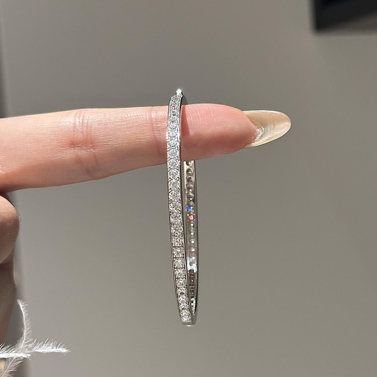 Niche Design, Versatile for Commute, Starry Irregular Sugar Cube Zircon Bangle 1Piece 3