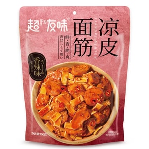 超友味 凉皮面筋 香辣味100g 即食面筋圈凉皮片豆制品辣条香辣解馋小吃【爽滑劲道 鲜辣入味】
