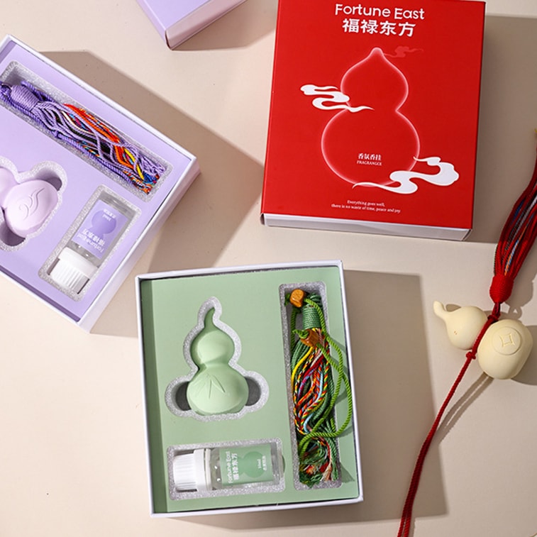 【中國直郵】 HSPM 東方福祿香掛 香薰石膏掛件 車載香掛 空氣清新 伴手禮 福祿香掛 浮光竹影 1個 7
