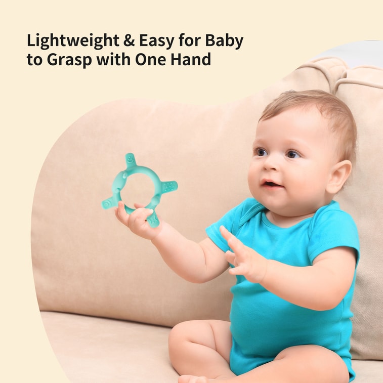 日本 PIGEON贝亲  牙胶婴儿磨牙咬咬胶咬握硅胶安抚宝宝  抿抿熊3个月+ 6