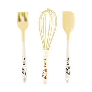 川岛屋 烘焙小工具套装 油刷刮刀打蛋器 家用DIY 烘焙工具3件套