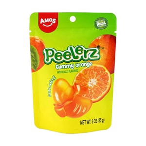 AMOS阿麥斯 2D橘子剝皮軟糖 果汁橡皮糖 85g【真實果汁添加】