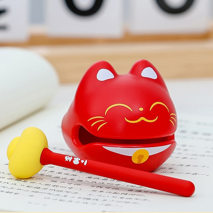 New Small Wooden Fish Decompression And Funny Cartoon Ornament Wealth - Little Wooden Fish [Red] F