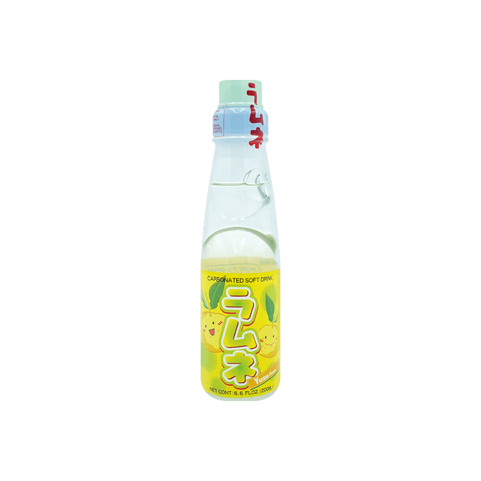日本HATAKOSEN哈達 RAMUNE彈珠波子汽水 柚子口味 200ml