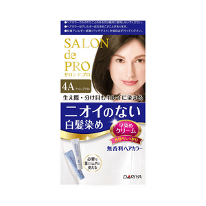 Salon de Pro Unscented Hair Color Quick-Dye Cream 4A Ash Brown [1 set]