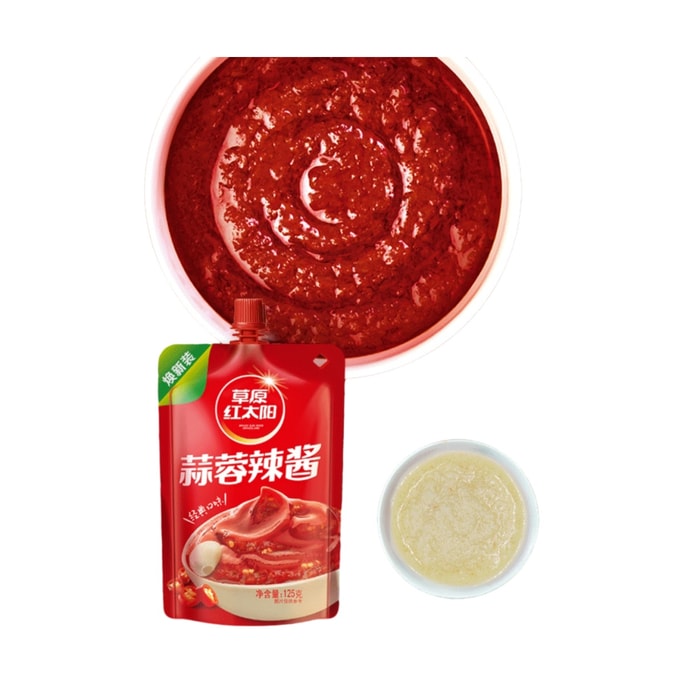 草原紅太陽 蒜蓉辣醬燒烤醬拌麵拌飯沾醬125g*1袋